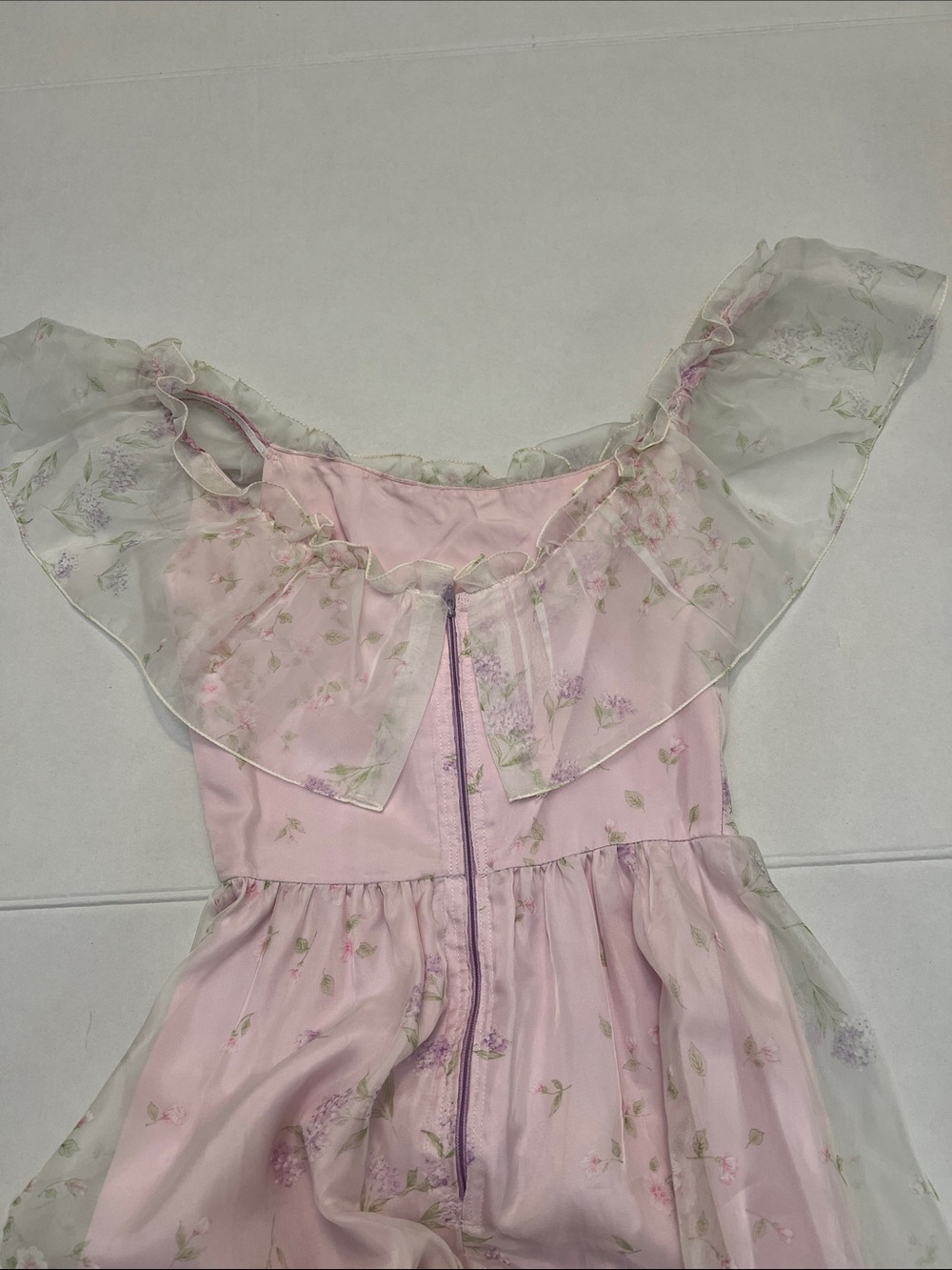 80’s PRAIRIE COTTAGECORE PROM GOWN COQUETTE DRESS SMALL VINTAGE - Picture 8 of 16